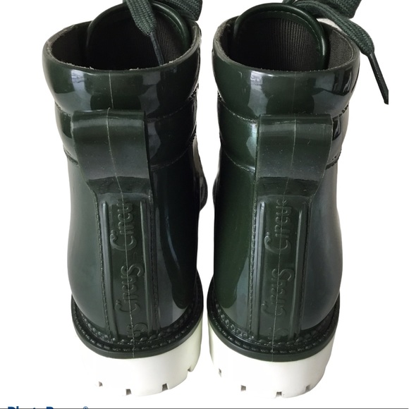 Circus Green Water Proof Combat Ankle Booties Sz 7 - Picture 7 of 12
